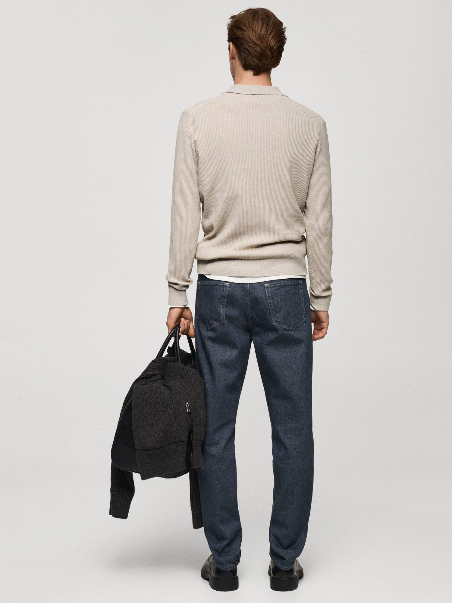 Product image 4 of 8, which shows Mango Antiguas Regular Fit Long Sleeve Polo Shirt, Light Beige, L