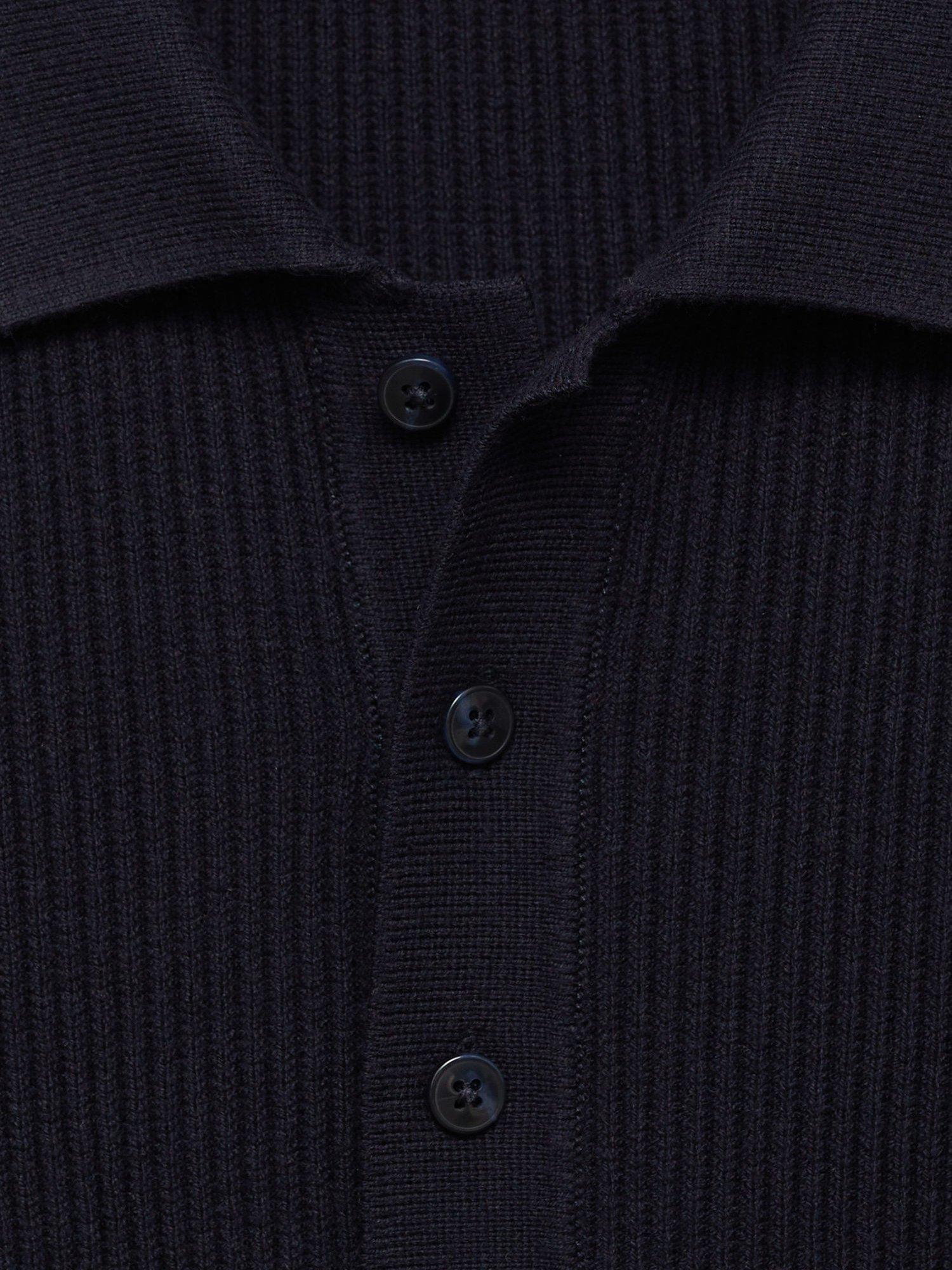 Product image 8 of 8, which shows Mango Antiguas Regular Fit Long Sleeve Polo Shirt, Navy, XL