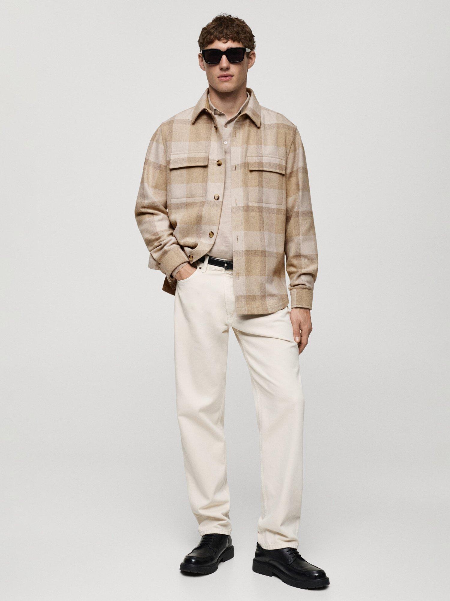 Product image 2 of 8, which shows Mango Chelsea Check Regular Fit Shirt, Light Beige, L