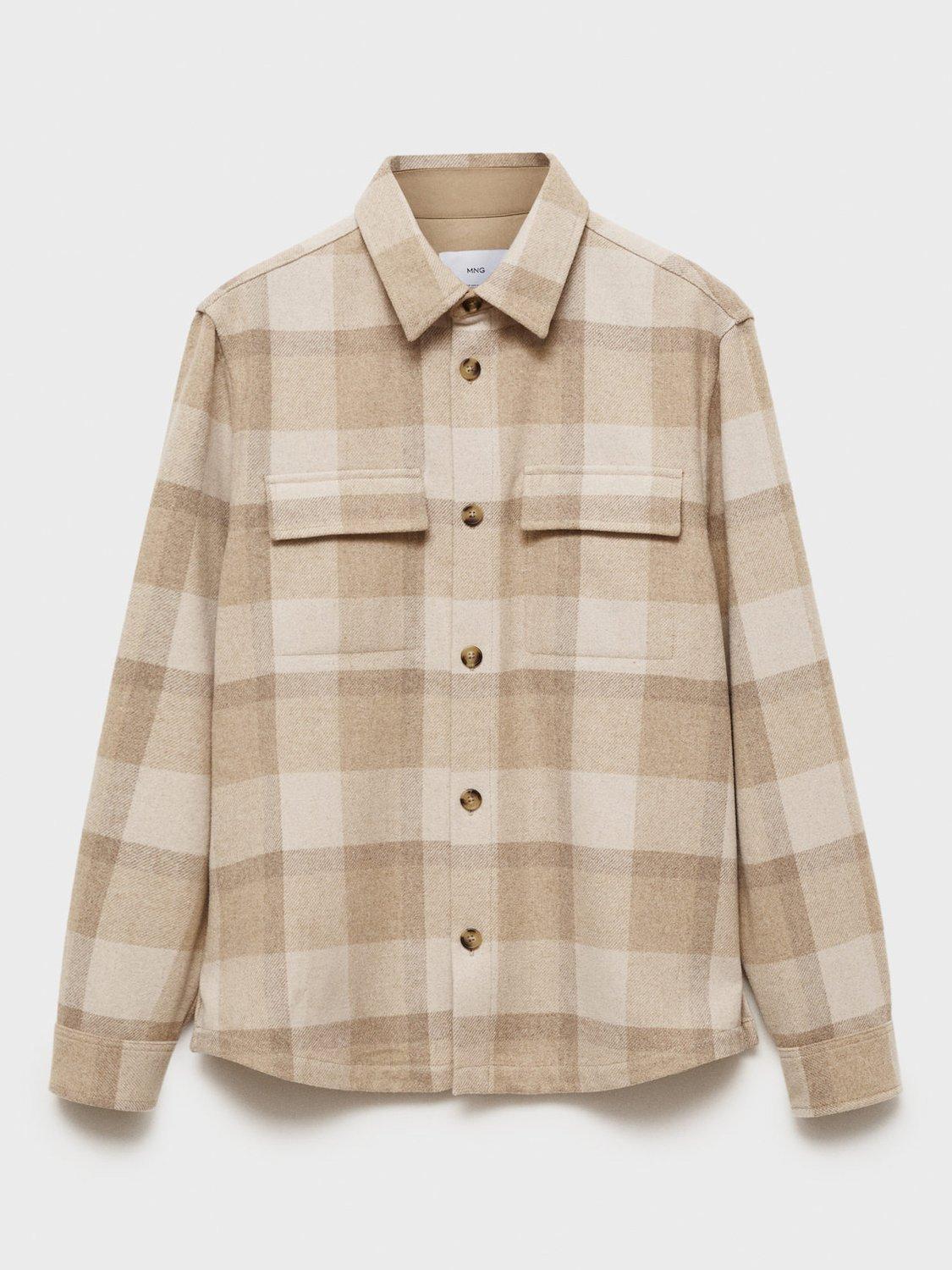 Product image 3 of 8, which shows Mango Chelsea Check Regular Fit Shirt, Light Beige, L