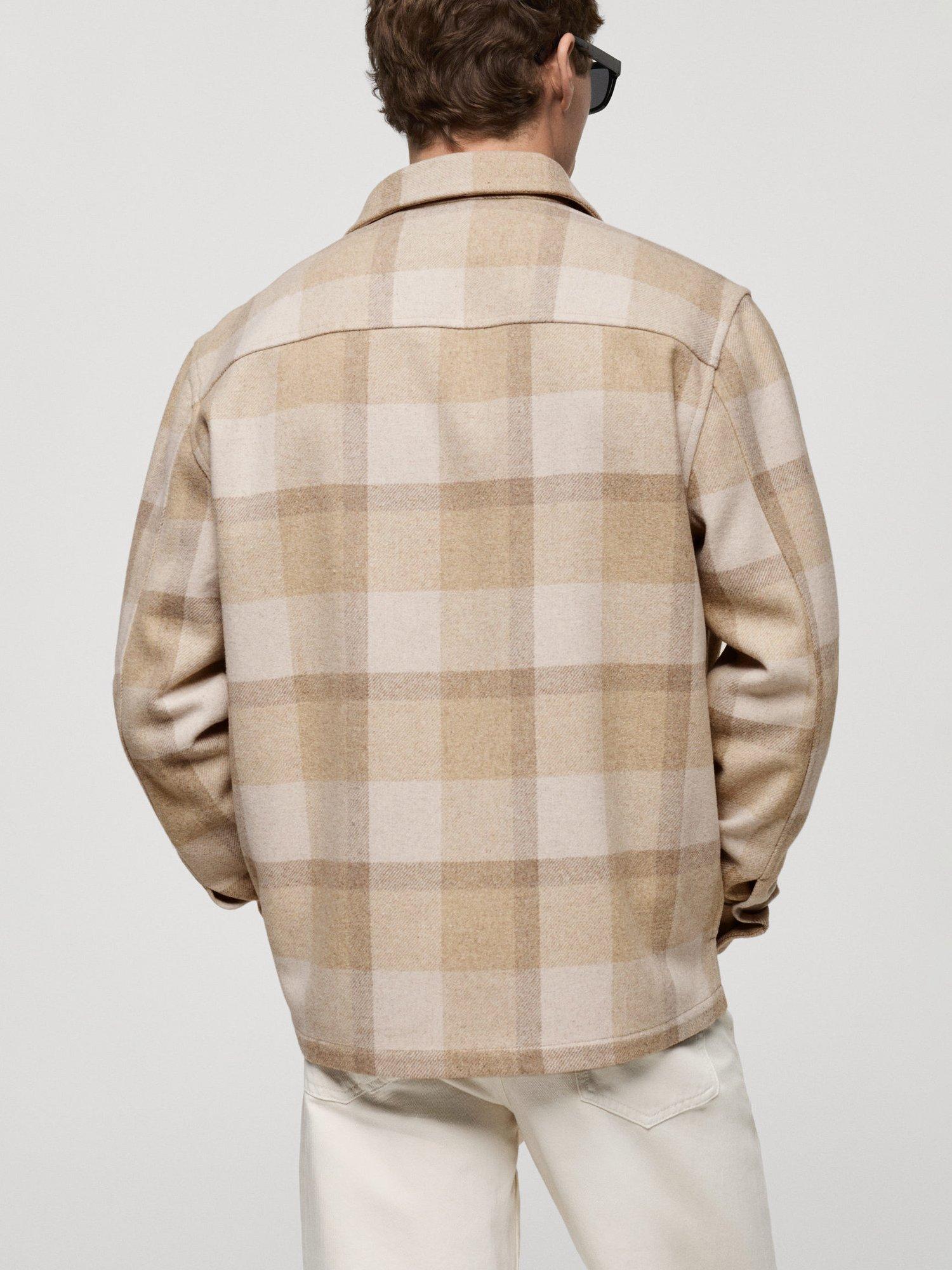 Product image 4 of 8, which shows Mango Chelsea Check Regular Fit Shirt, Light Beige, L
