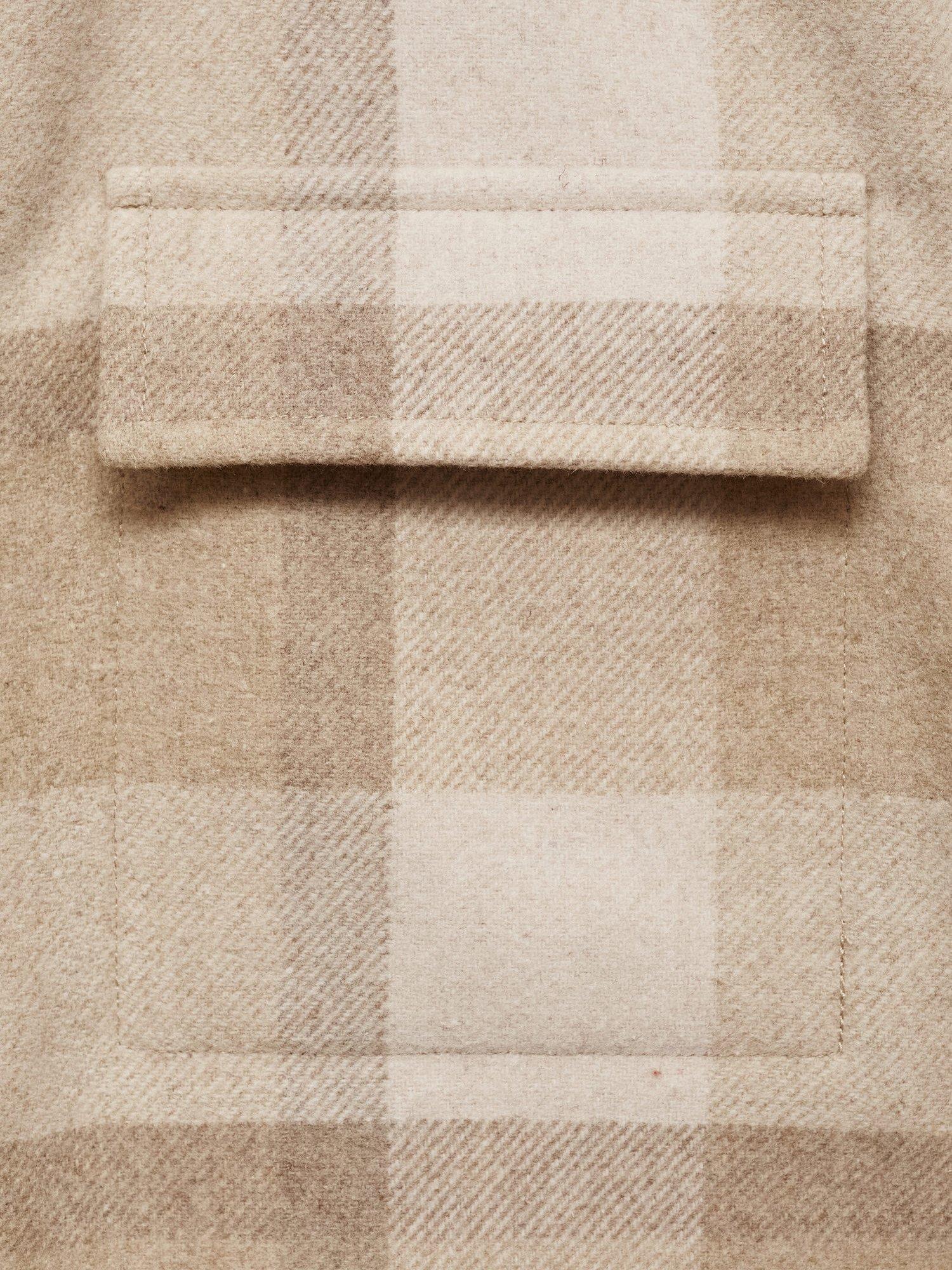 Product image 5 of 8, which shows Mango Chelsea Check Regular Fit Shirt, Light Beige, L