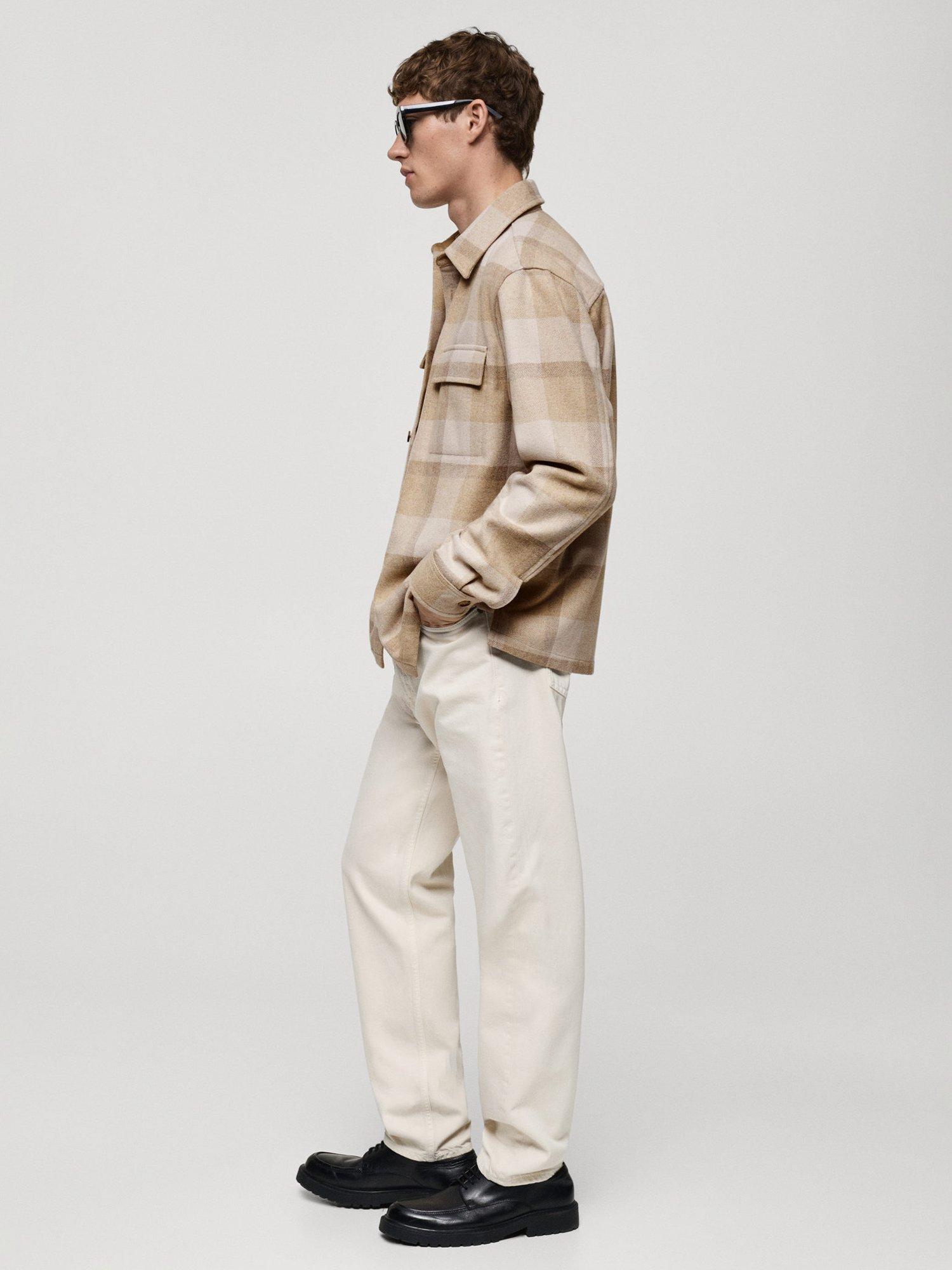 Product image 7 of 8, which shows Mango Chelsea Check Regular Fit Shirt, Light Beige, L