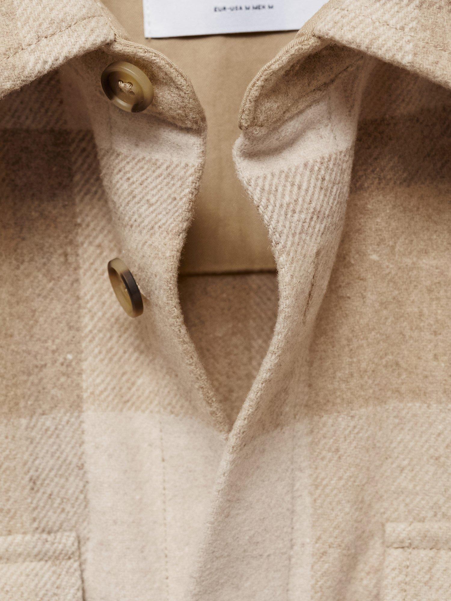 Product image 8 of 8, which shows Mango Chelsea Check Regular Fit Shirt, Light Beige, L
