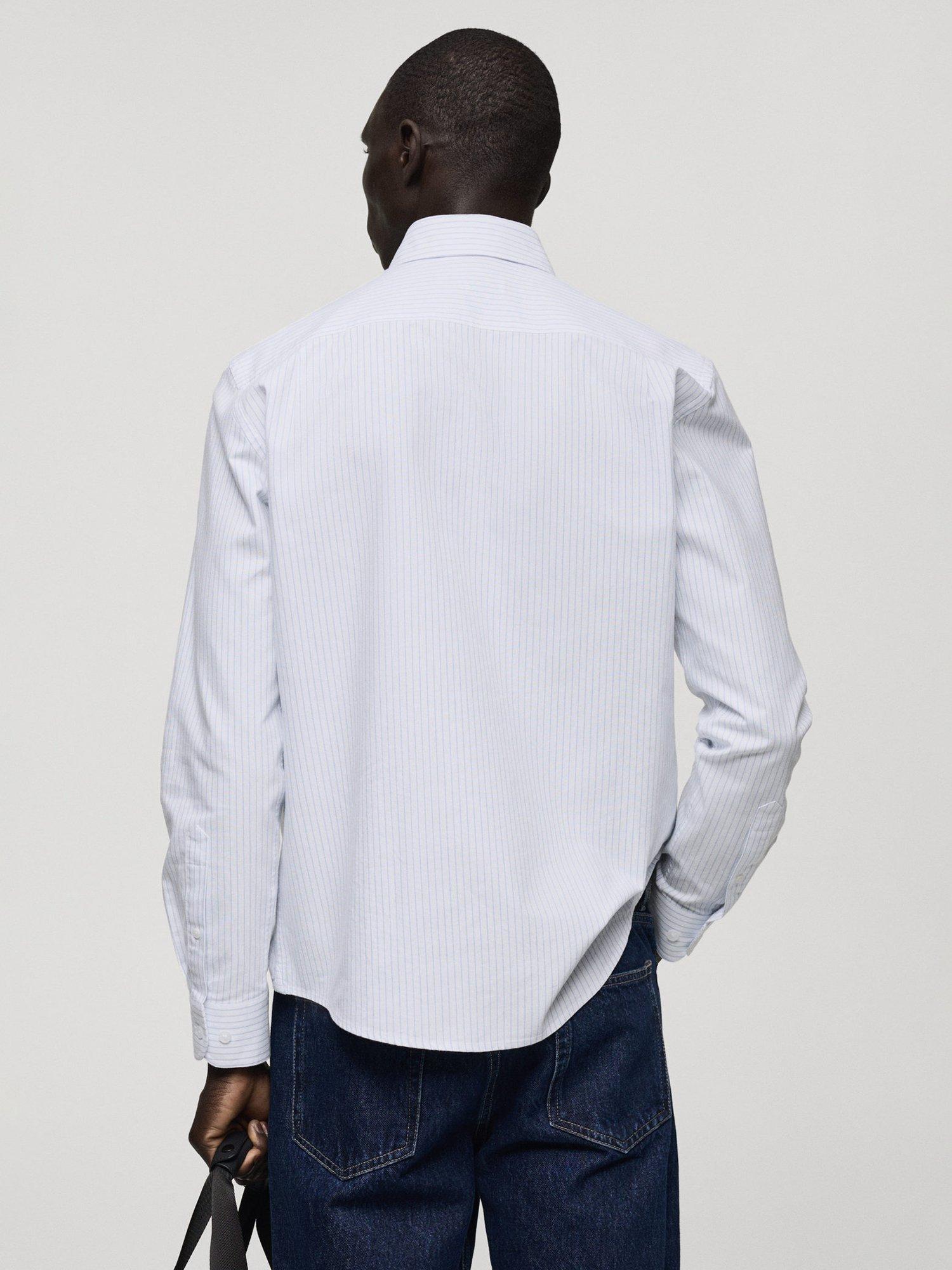 Product image 4 of 8, which shows Mango Kodak Cotton Bengal Stripe Regular Fit Shirt, White, XS