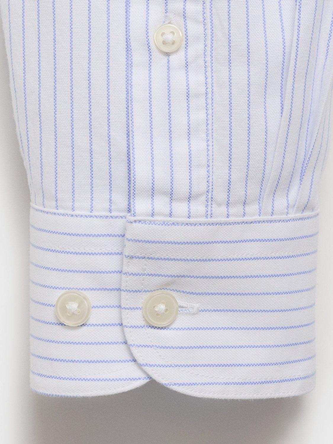 Product image 5 of 8, which shows Mango Kodak Cotton Bengal Stripe Regular Fit Shirt, White, XS