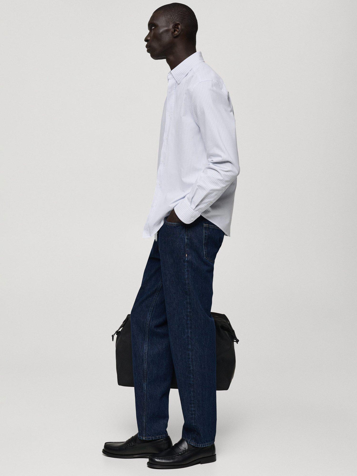Product image 7 of 8, which shows Mango Kodak Cotton Bengal Stripe Regular Fit Shirt, White, XS