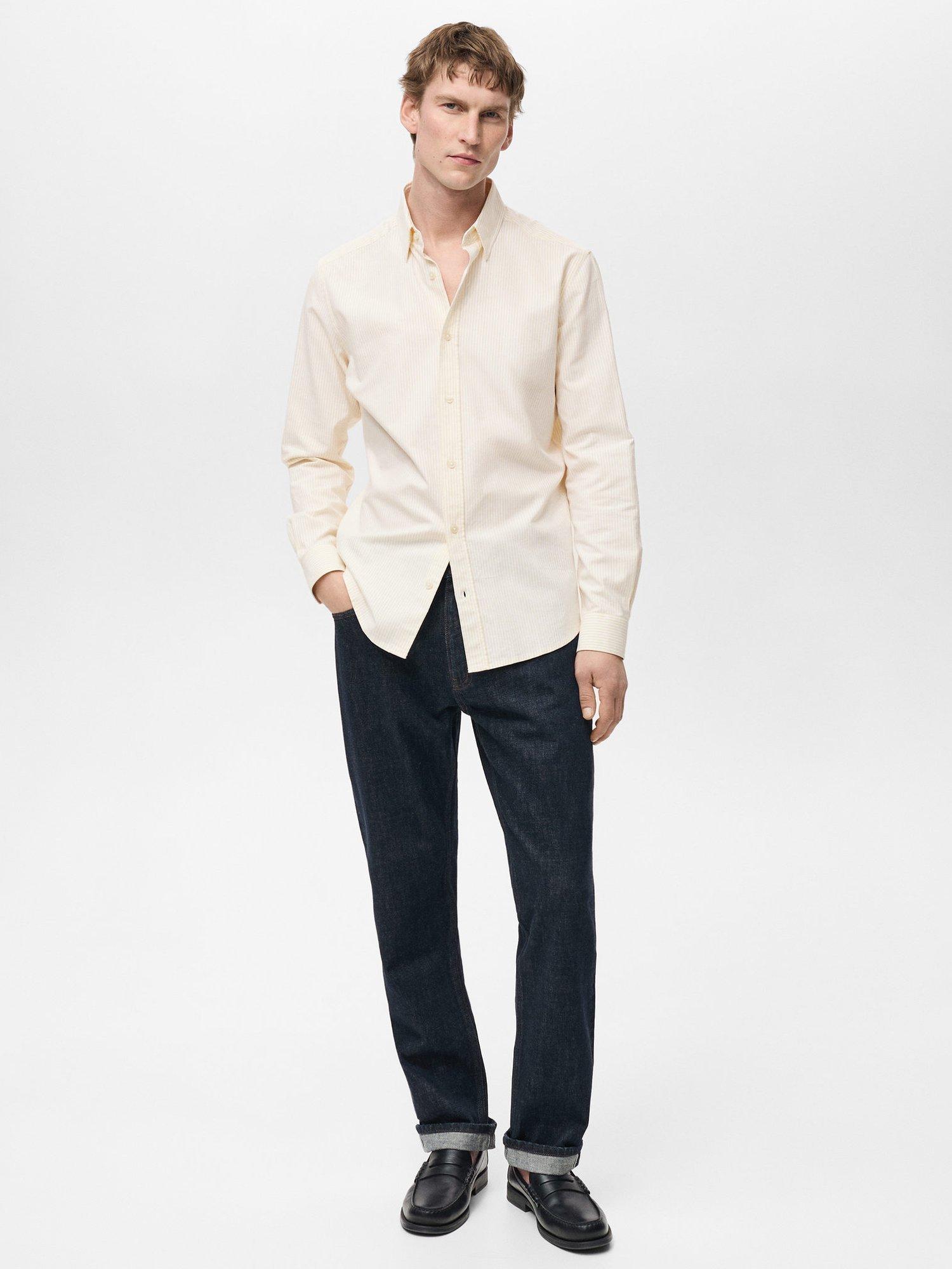 Product image 2 of 11, which shows Mango Kodak Cotton Regular Fit Bengal Stripe Shirt, Yellow, XS