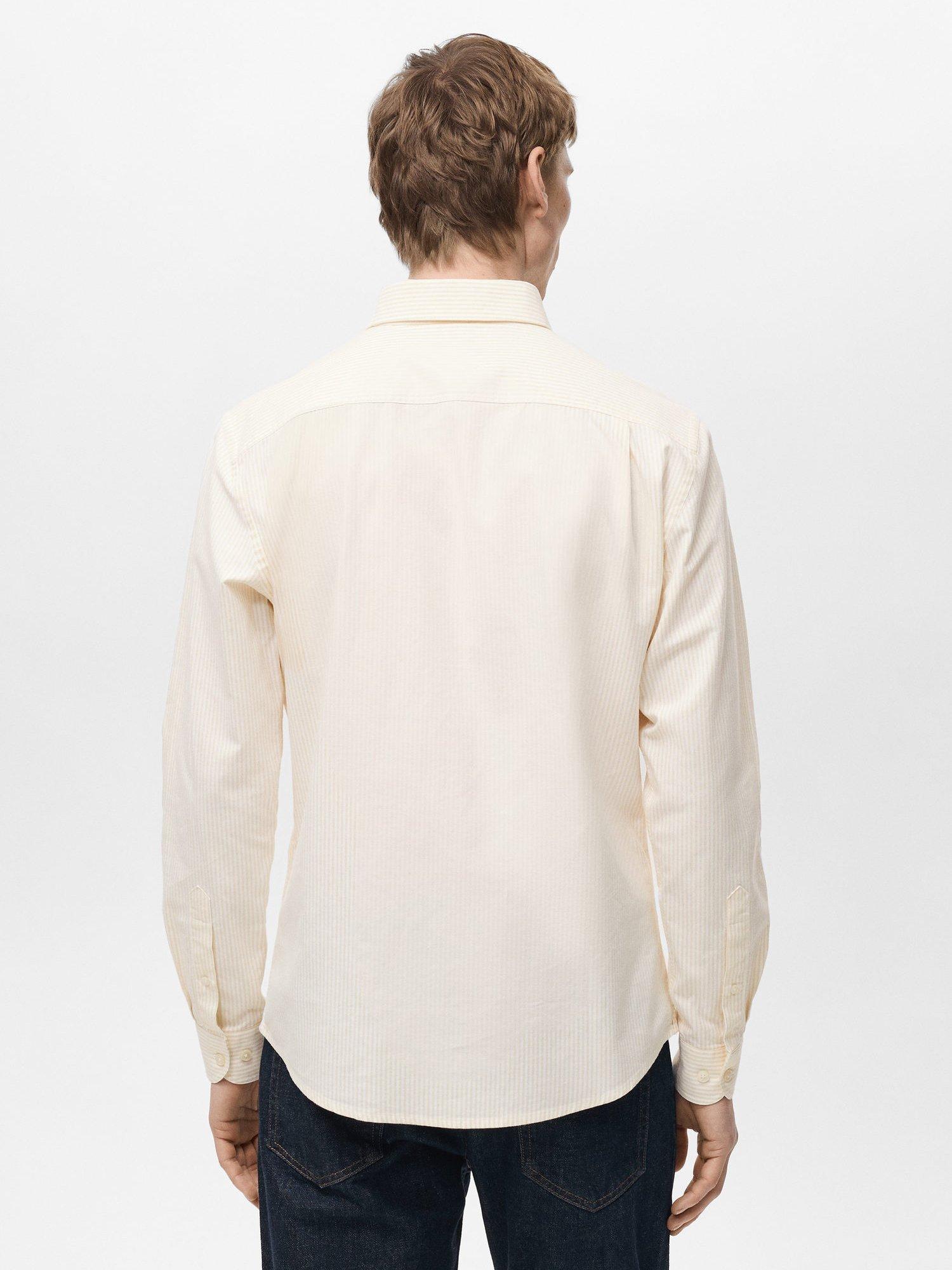 Product image 4 of 11, which shows Mango Kodak Cotton Regular Fit Bengal Stripe Shirt, Yellow, XS