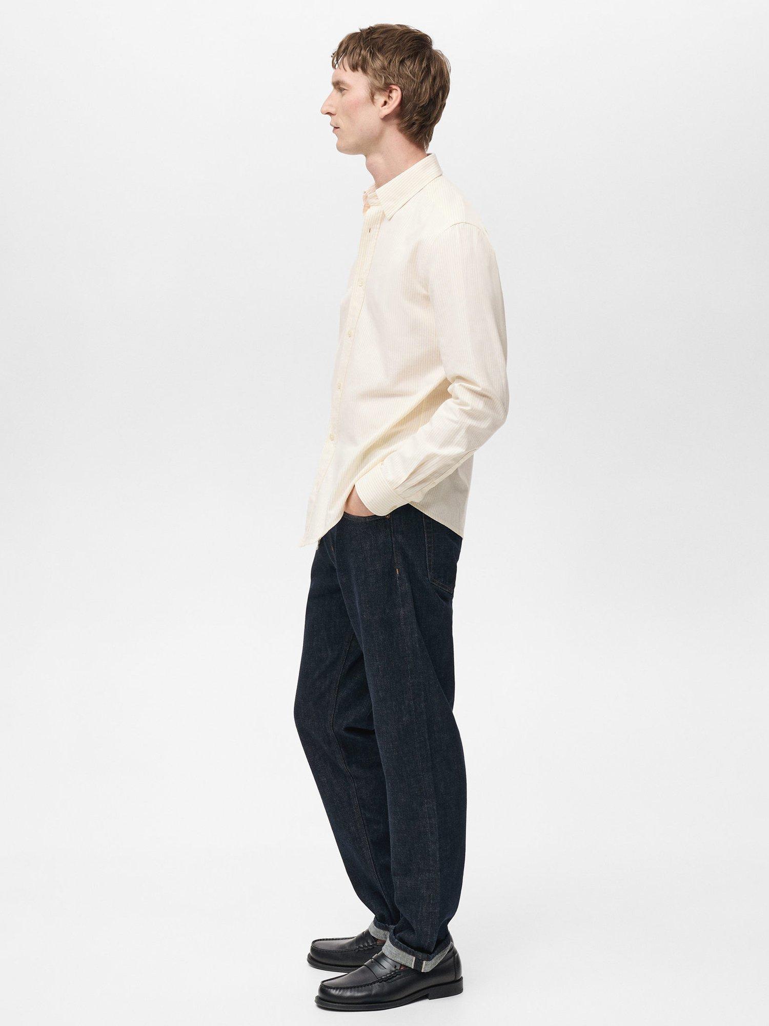 Product image 7 of 11, which shows Mango Kodak Cotton Regular Fit Bengal Stripe Shirt, Yellow, XS