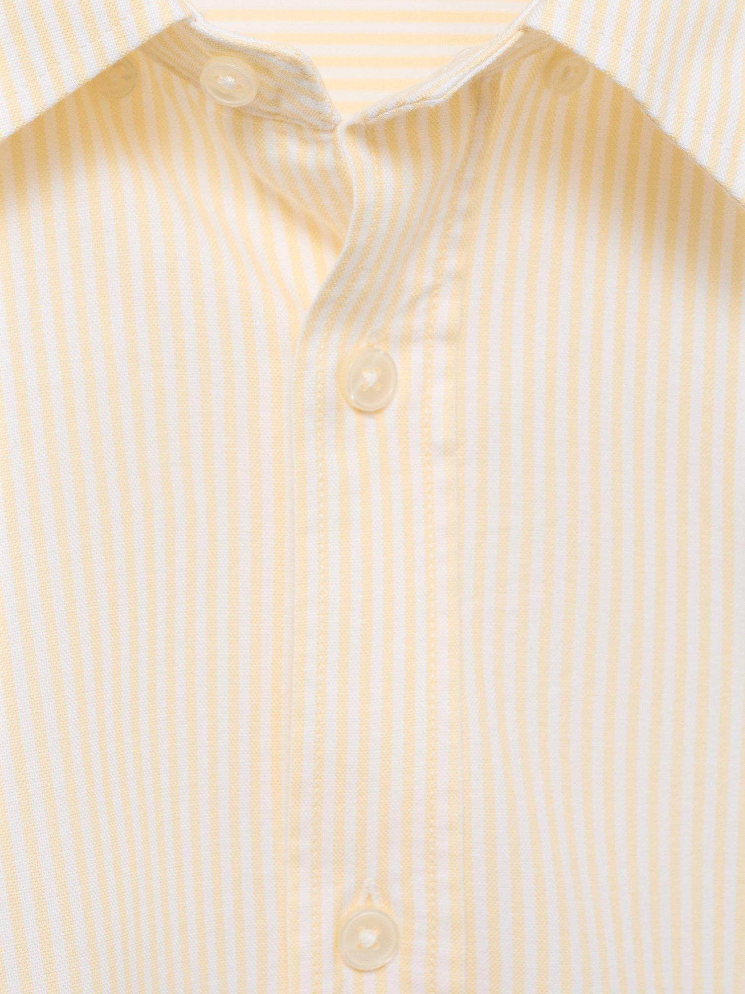 Product image 8 of 11, which shows Mango Kodak Cotton Regular Fit Bengal Stripe Shirt, Yellow, XS