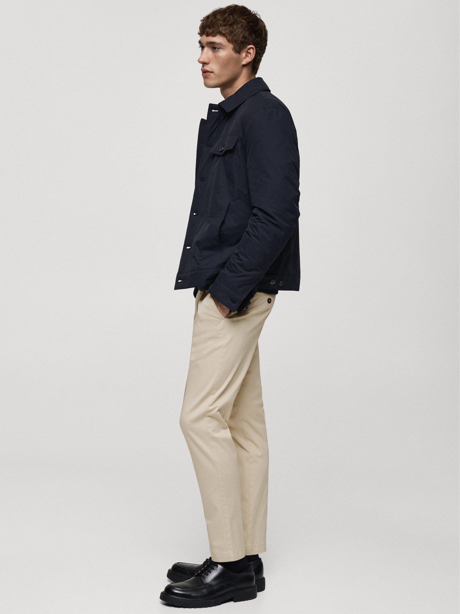 Product image 7 of 8, which shows Mango Cotton Blend Tapered Fit Chinos, Light Beige, 29