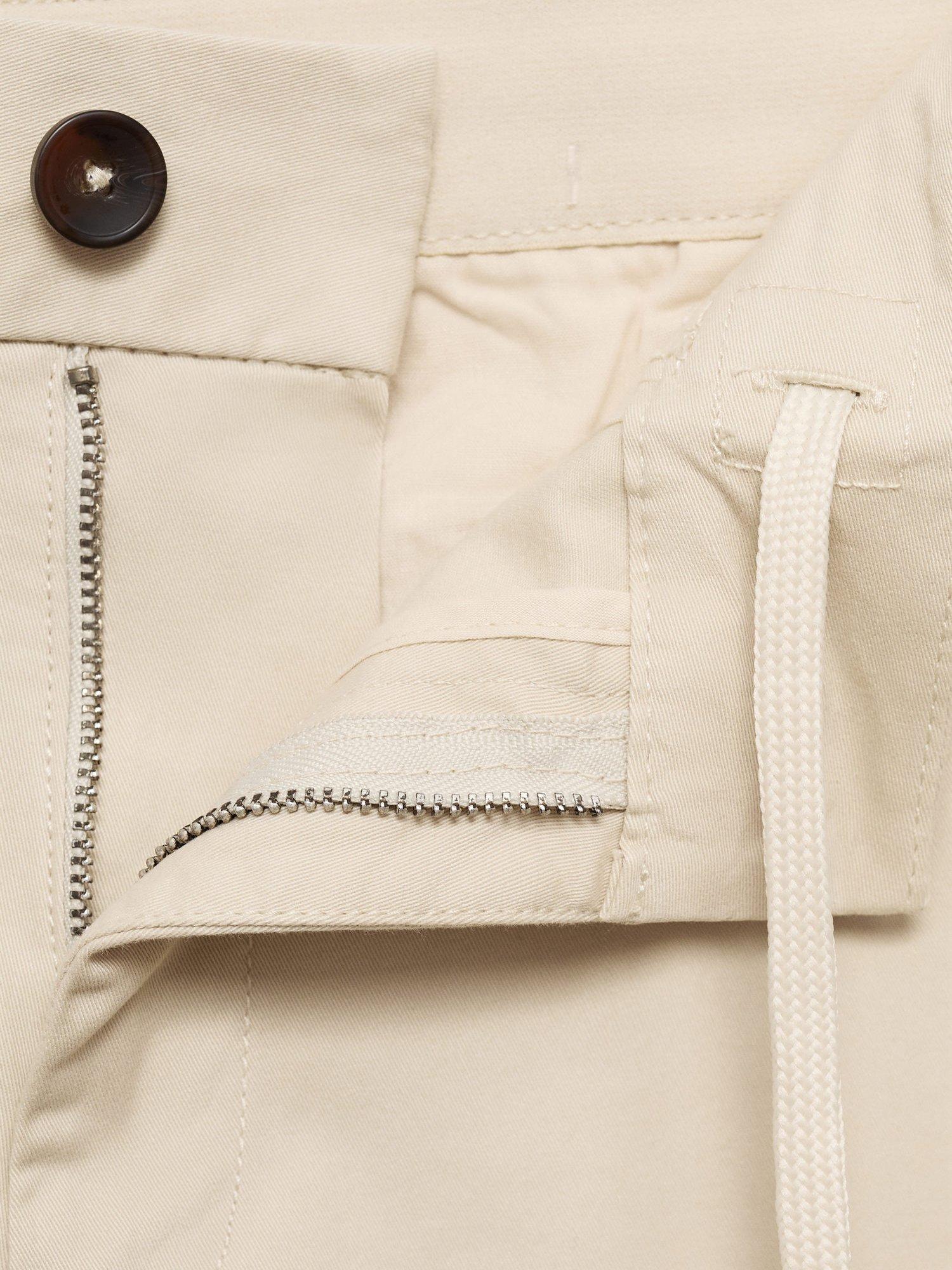 Product image 8 of 8, which shows Mango Cotton Blend Tapered Fit Chinos, Light Beige, 29