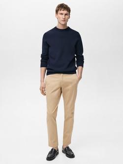 Mango Cotton Blend Tapered Fit Chinos, Beige - view 2, Beige