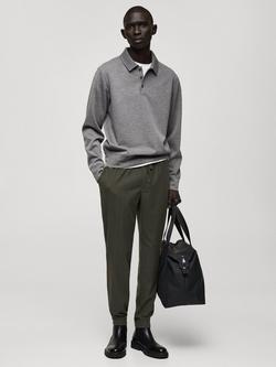 Mango Slim Fit Adjustable Drawstring Trousers, Khaki - view 2, Khaki