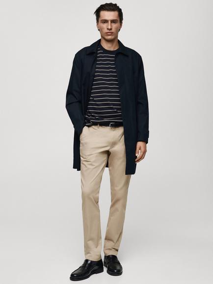 Mango Cotton Blend Slim Fit Chinos - view 2, Light Beige
