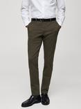Mango Cotton Blend Slim Fit Chinos, Khaki