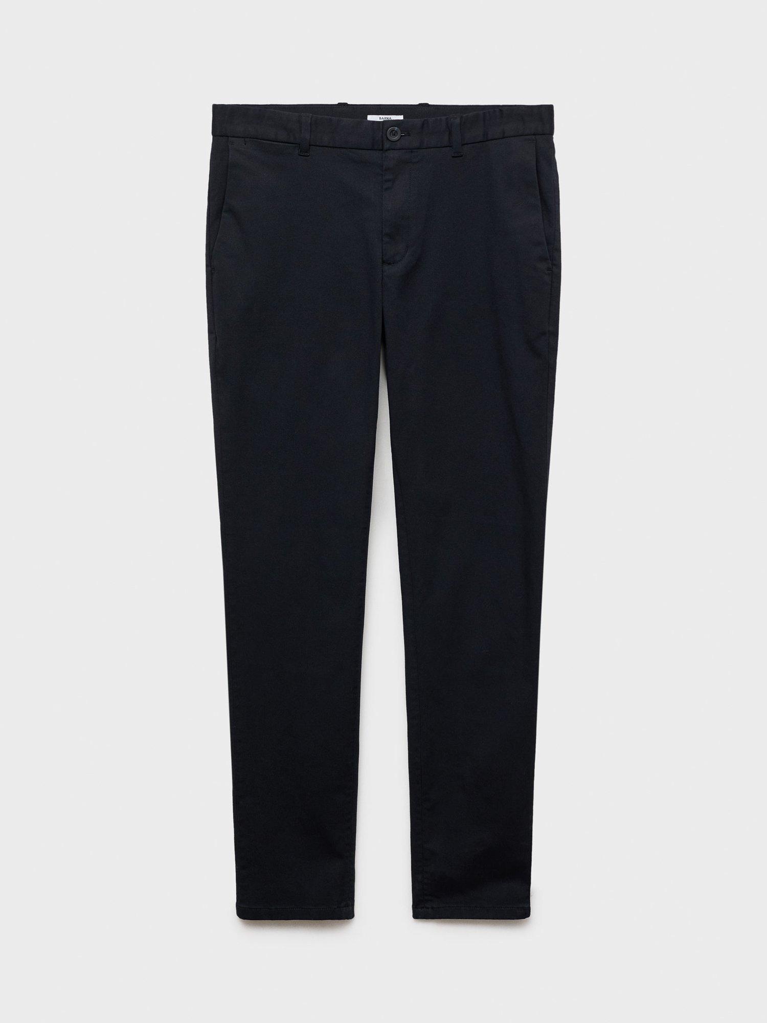 Product image 3 of 8, which shows Mango Cotton Blend Slim Fit Chinos, Navy, 31
