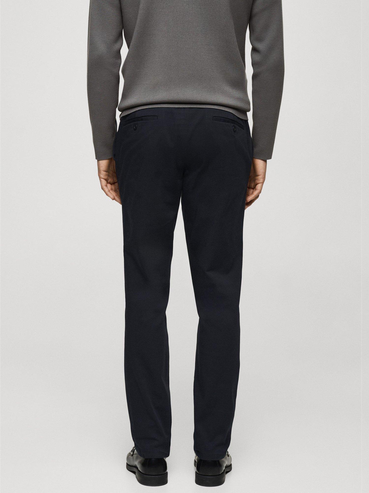 Product image 4 of 8, which shows Mango Cotton Blend Slim Fit Chinos, Navy, 31