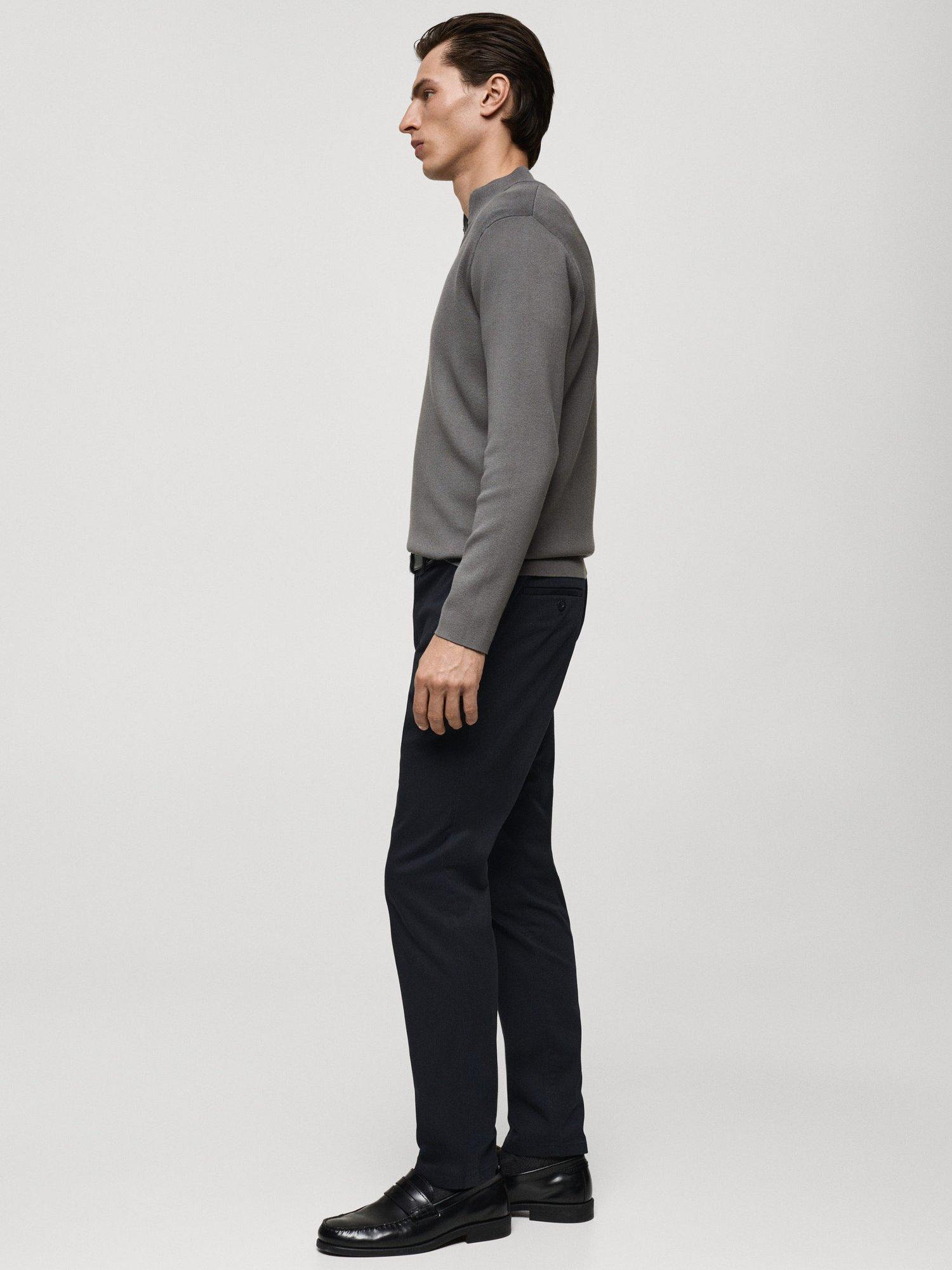 Product image 7 of 8, which shows Mango Cotton Blend Slim Fit Chinos, Navy, 31