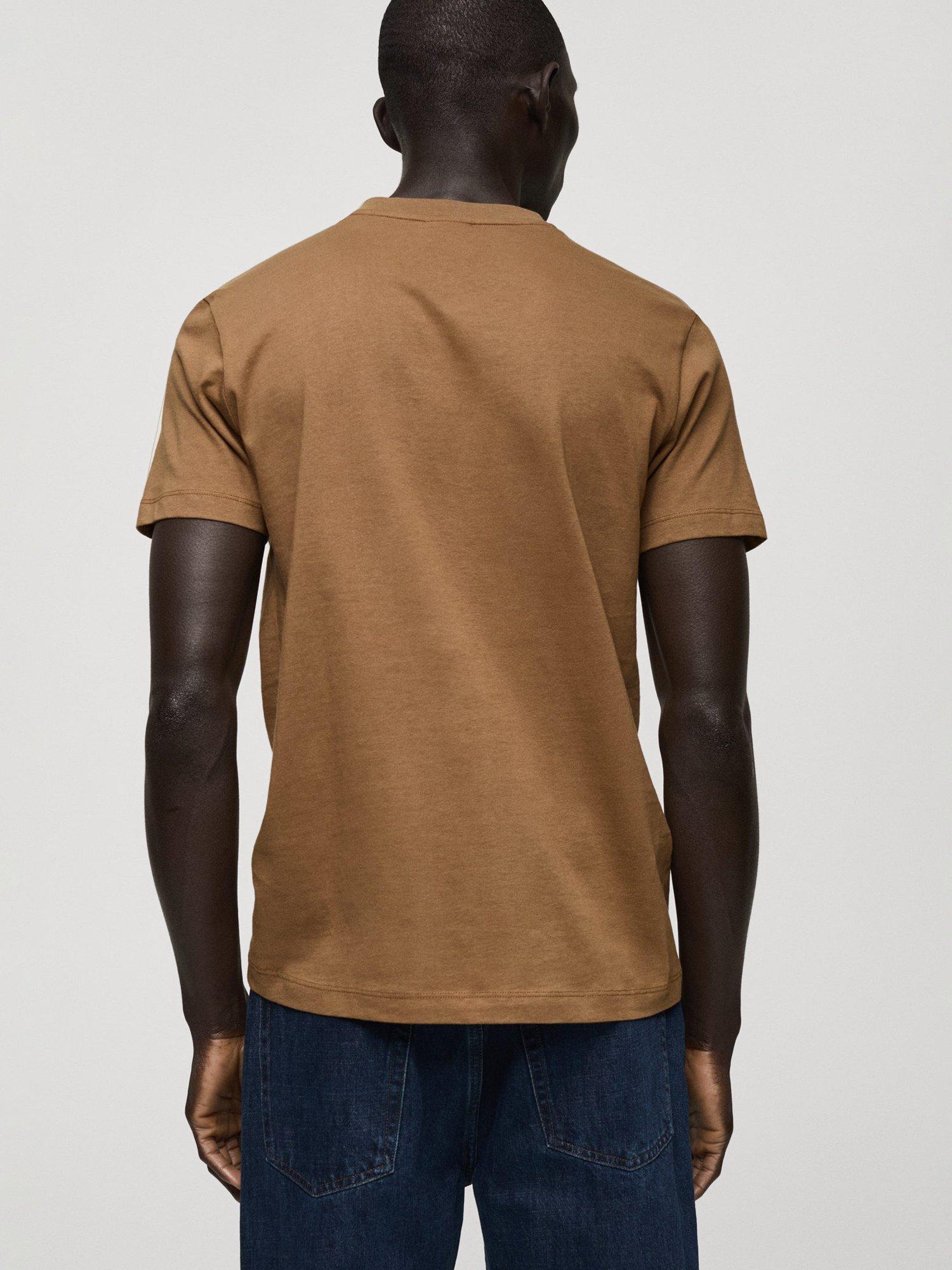 Product image 4 of 7, which shows Mango Chelsea Cotton Slim Fit T-Shirt, Camel, M