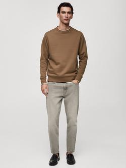 Mango Crew Neck Regular Fit Sweatshirt - view 2, Medium Brown
