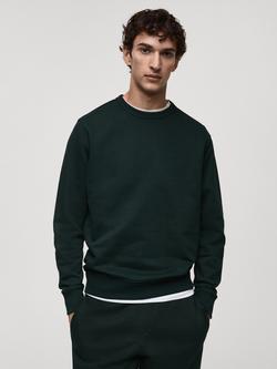 Mango Crew Neck Regular Fit Sweatshirt, Green