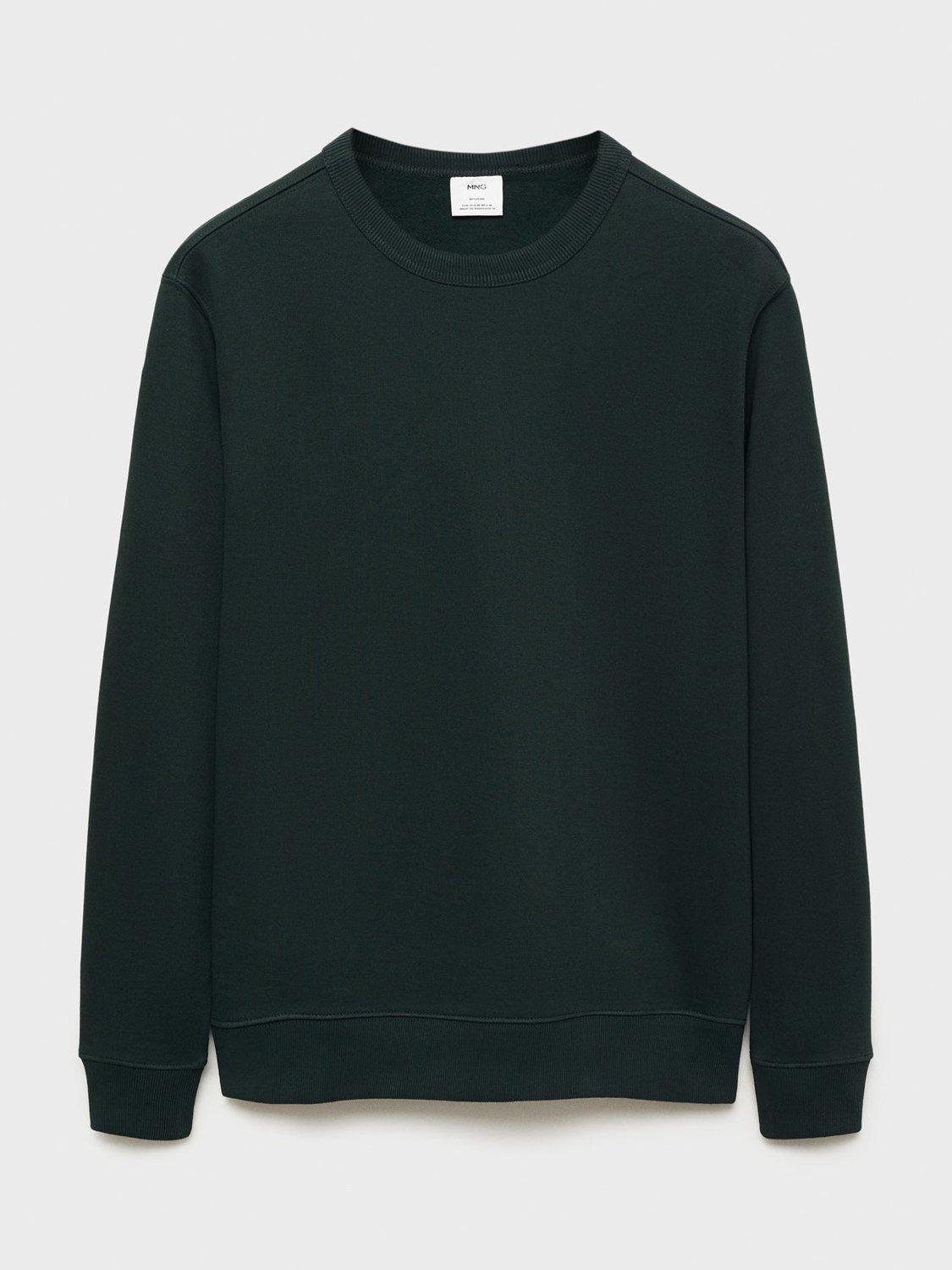 Product image 3 of 8, which shows Mango Crew Neck Regular Fit Sweatshirt, Green, XS