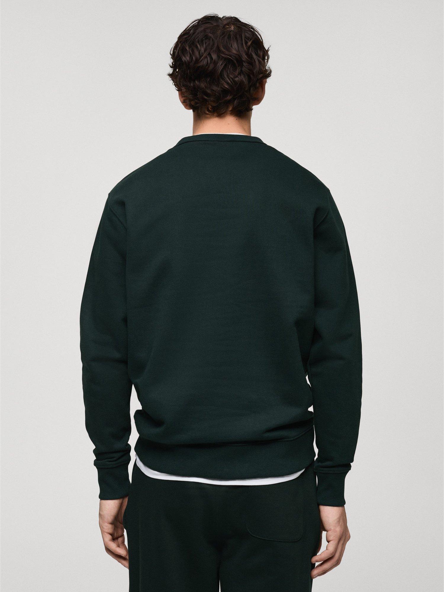 Product image 4 of 8, which shows Mango Crew Neck Regular Fit Sweatshirt, Green, XS