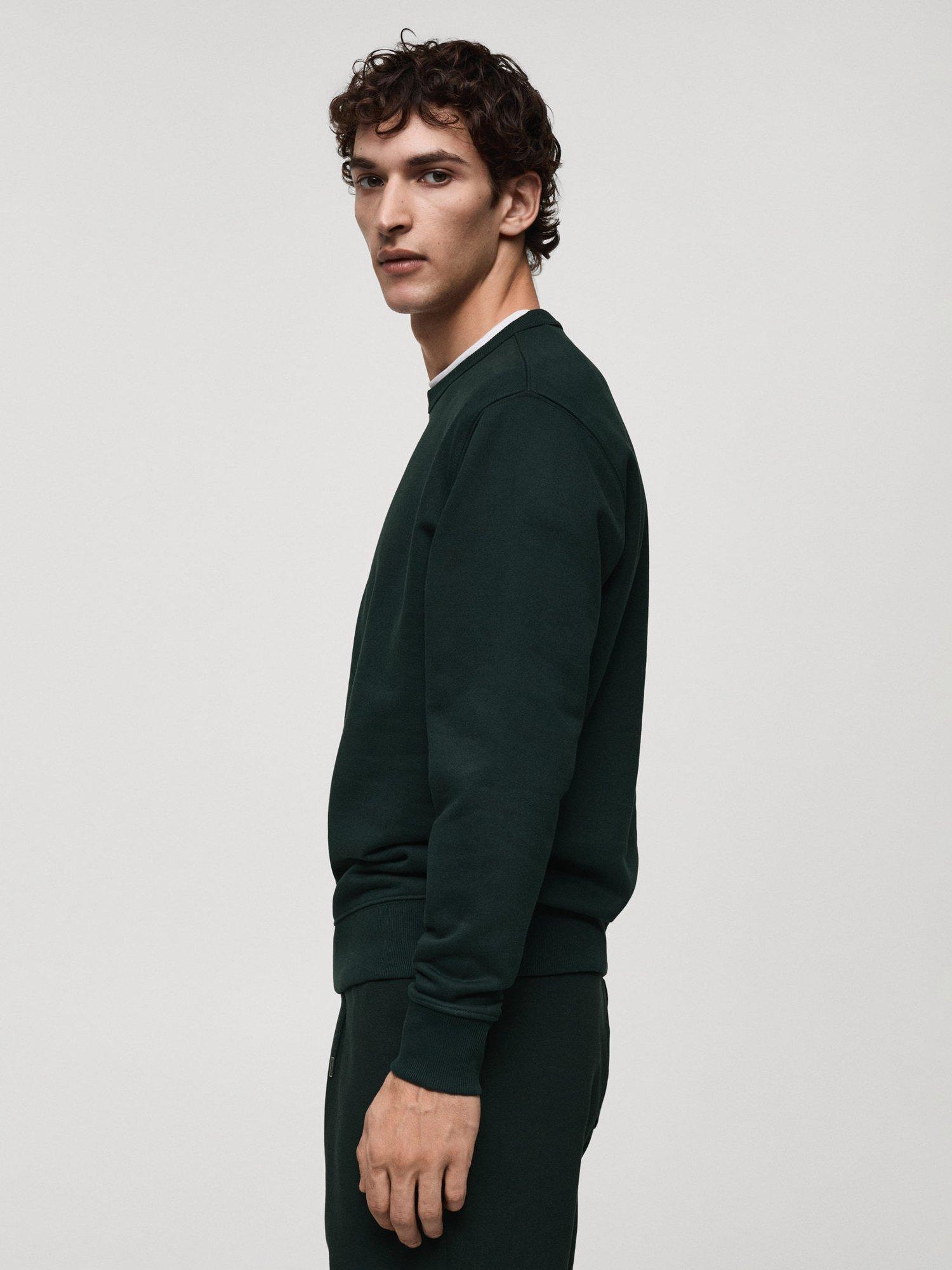 Product image 7 of 8, which shows Mango Crew Neck Regular Fit Sweatshirt, Green, XS