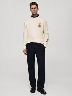 Mango NYC Burger Crew Neck Sweatshirt, Light Beige - view 2, Light Beige