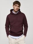 Mango Cotton Regular Fit Hoodie, Dark Red