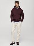 Mango Cotton Regular Fit Hoodie, Dark Red