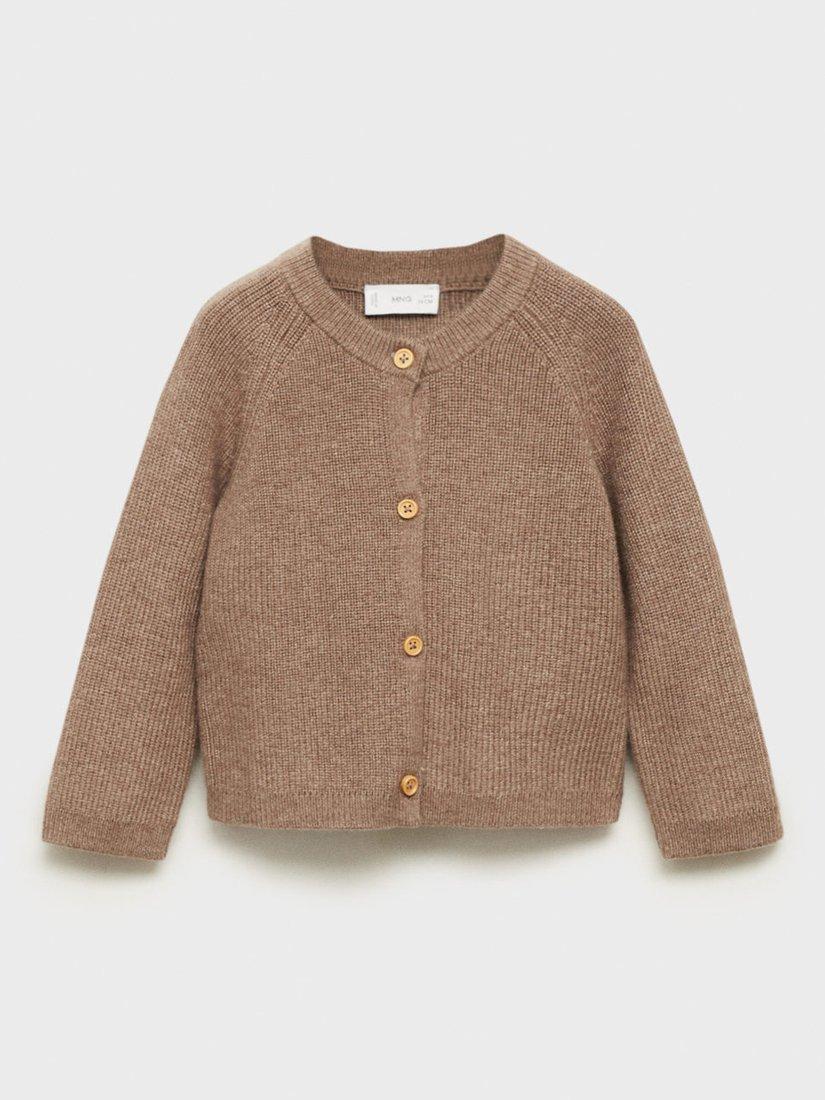 Mango Baby Bridge Cardigan, Medium Brown