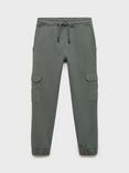 Mango Kids' Cotton Cargo Trousers, Green