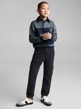 Mango Kids' Cotton Cargo Trousers, Charcoal