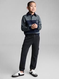 Mango Kids' Cotton Cargo Trousers, Charcoal - view 2, Charcoal