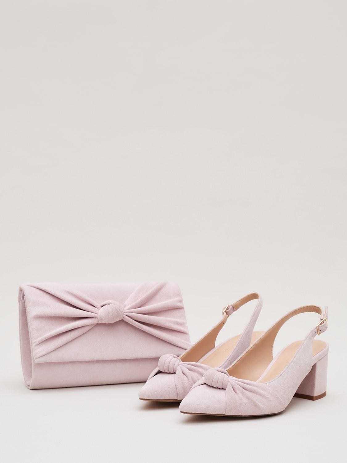 Product image 6 of 10, which shows Phase Eight Suede Court Shoes, Antique Rose, 3