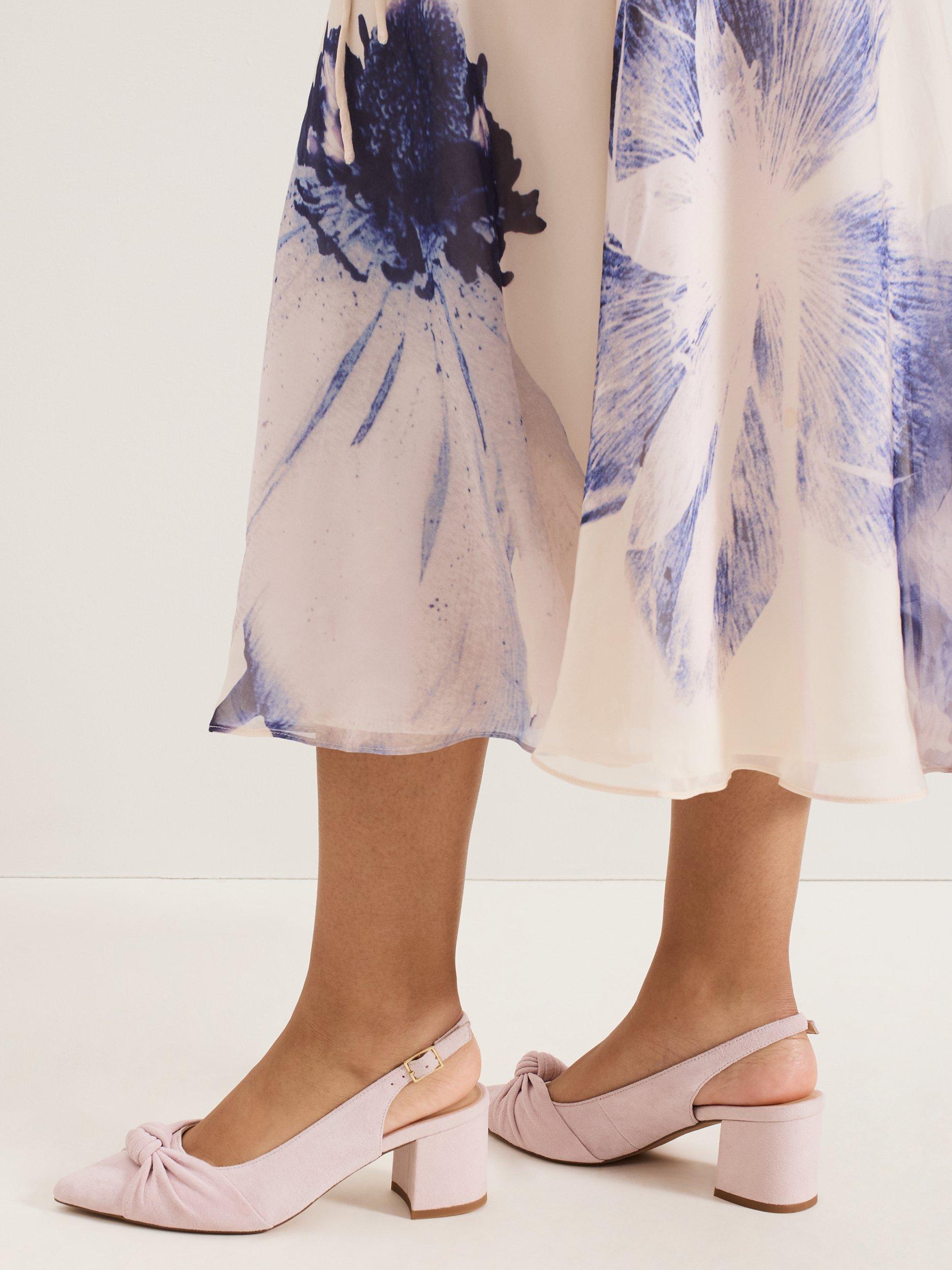 Product image 9 of 10, which shows Phase Eight Suede Court Shoes, Antique Rose, 3