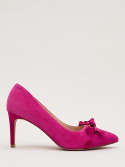 Phase Eight Suede Bow Front Court Shoes, Pink, Pink