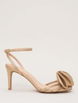 Phase Eight Flower Strappy Sandals, Gold, Gold