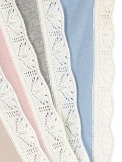 Trotters Baby Frill Trim Cashmere Blanket - view 2, Oatmeal