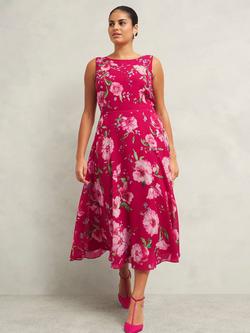 Hobbs Carly Floral Dress, Pink/Multi, Pink/Multi