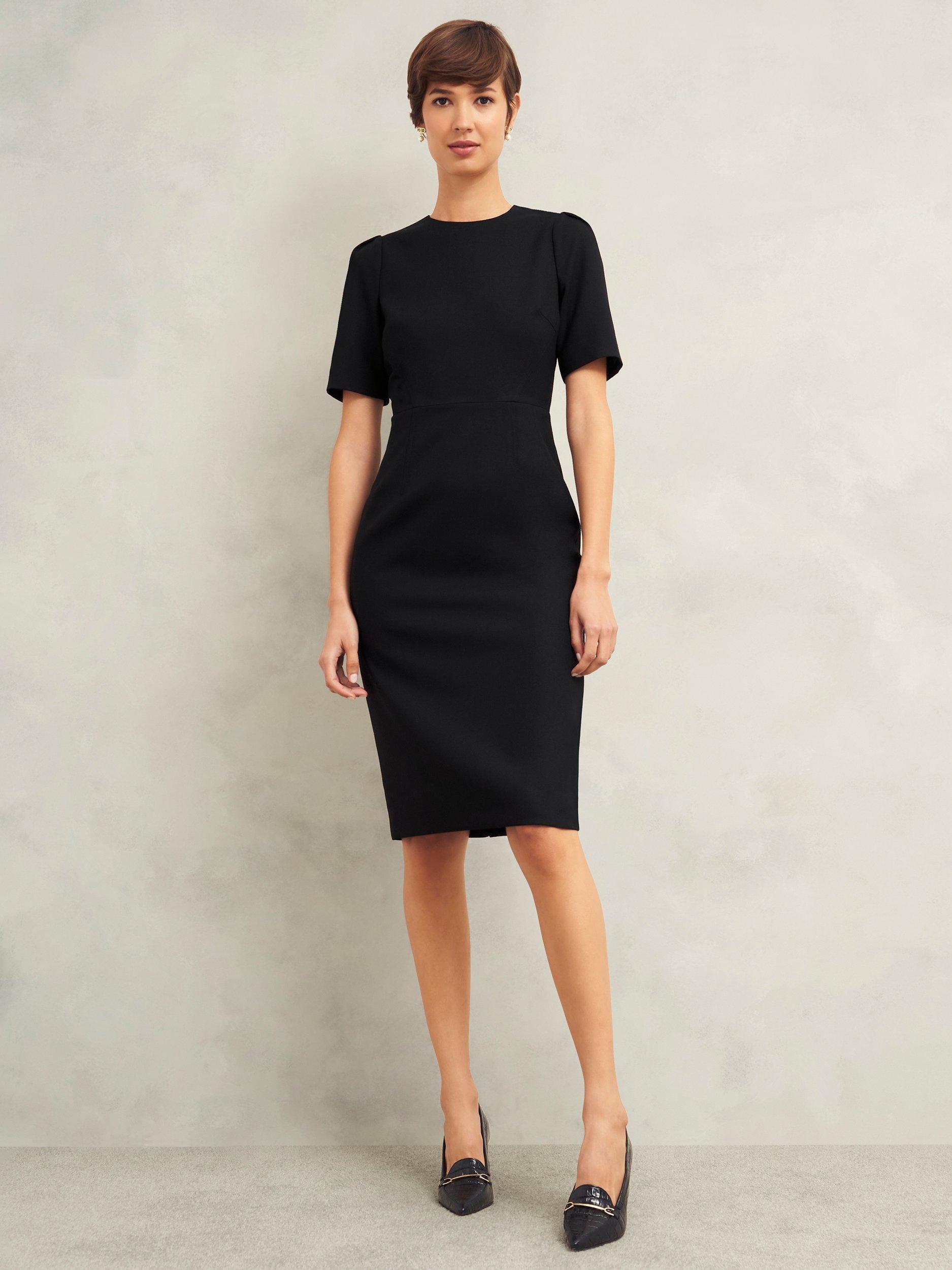 Product image 1 of 7, which shows Hobbs Casey Wool Blend Dress, Black, 8
