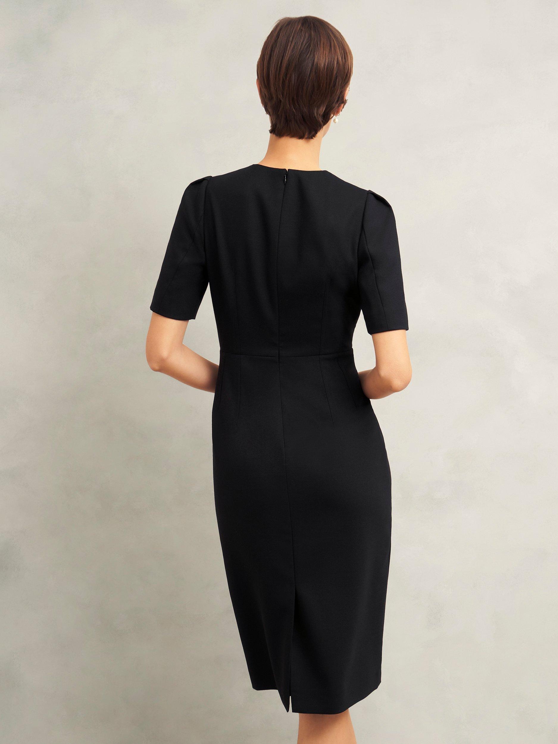 Hobbs Casey Wool Blend Dress, Black