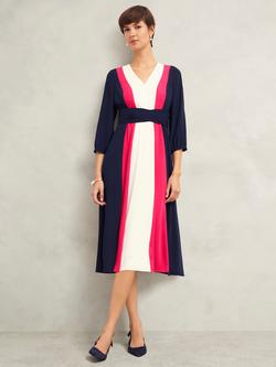 Hobbs Cora Colour Block Dress, Multi, Multi
