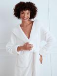 Chelsea Peers Fleece Hooded Dressing Gown, White