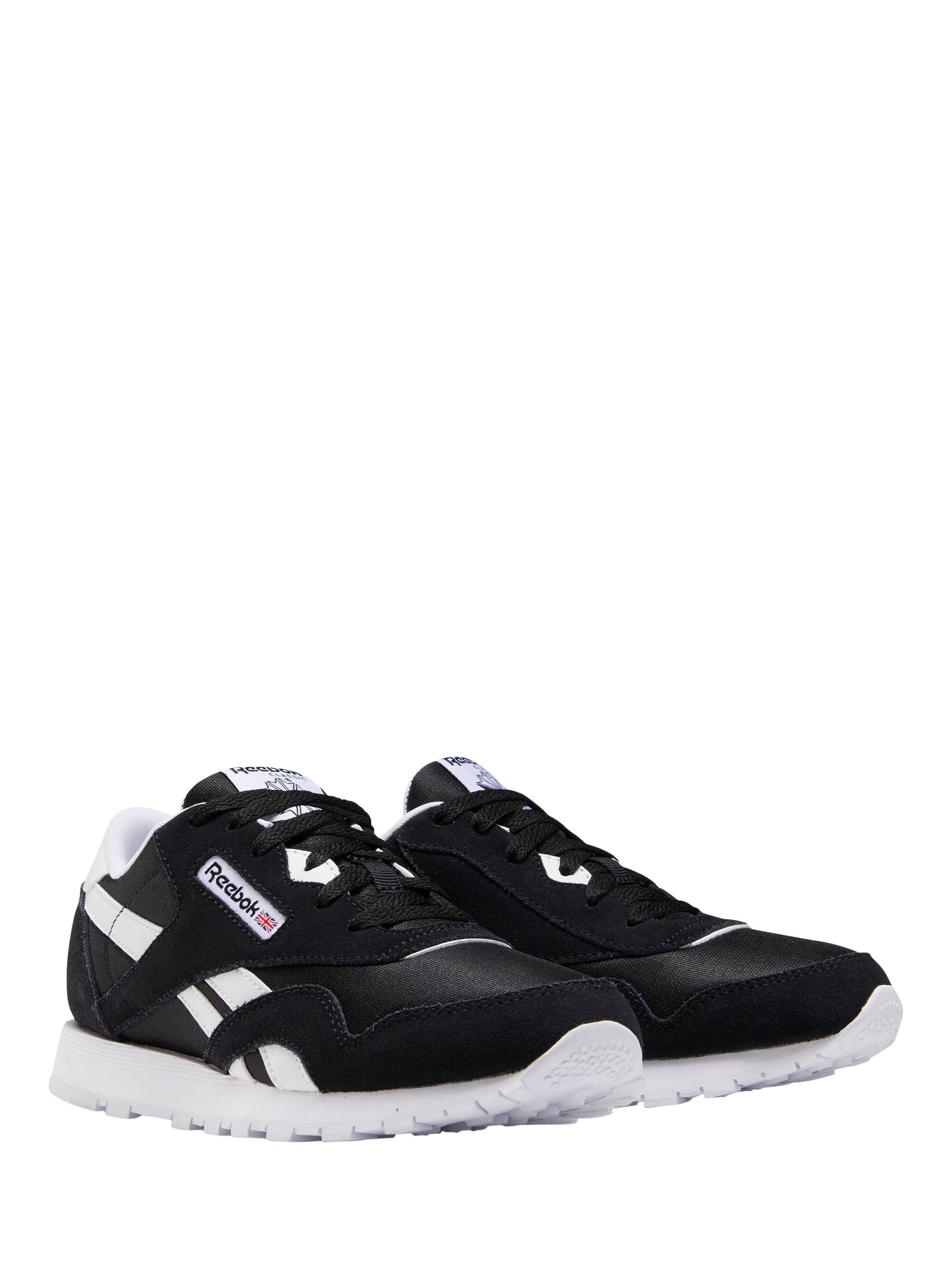 Product image 2 of 10, which shows Reebok Kids' Classic Leather Lace-Up Trainers, Black, 3