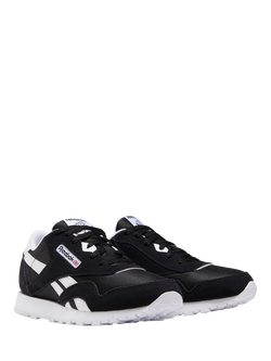 Reebok Kids' Classic Leather Lace-Up Trainers, Black - view 2, Black