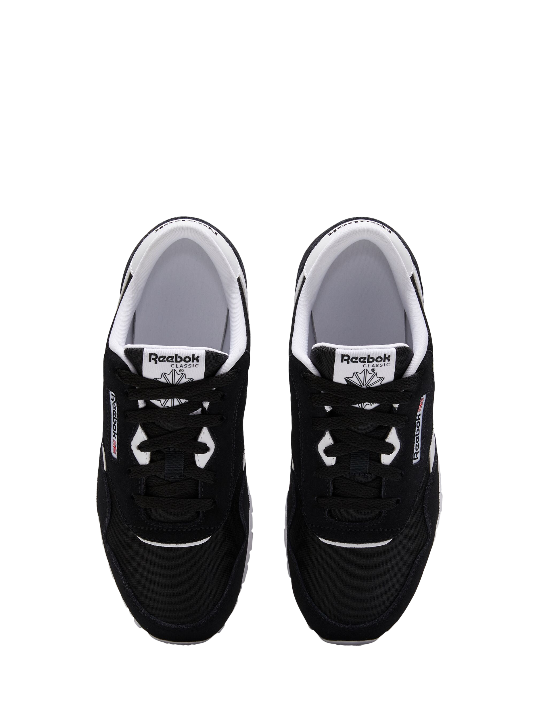 Product image 5 of 10, which shows Reebok Kids' Classic Leather Lace-Up Trainers, Black, 3
